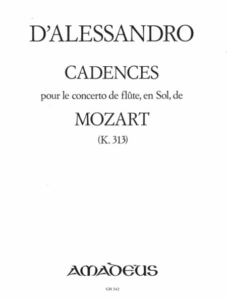 Cadences pour le concerto de flûte, en Sol, de Mozart