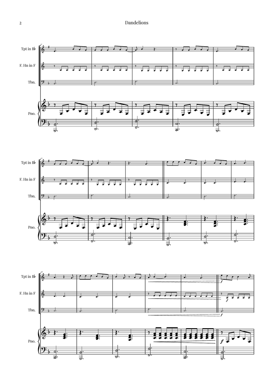 Dandelions Brass Ensemble scores gallery preview page 2