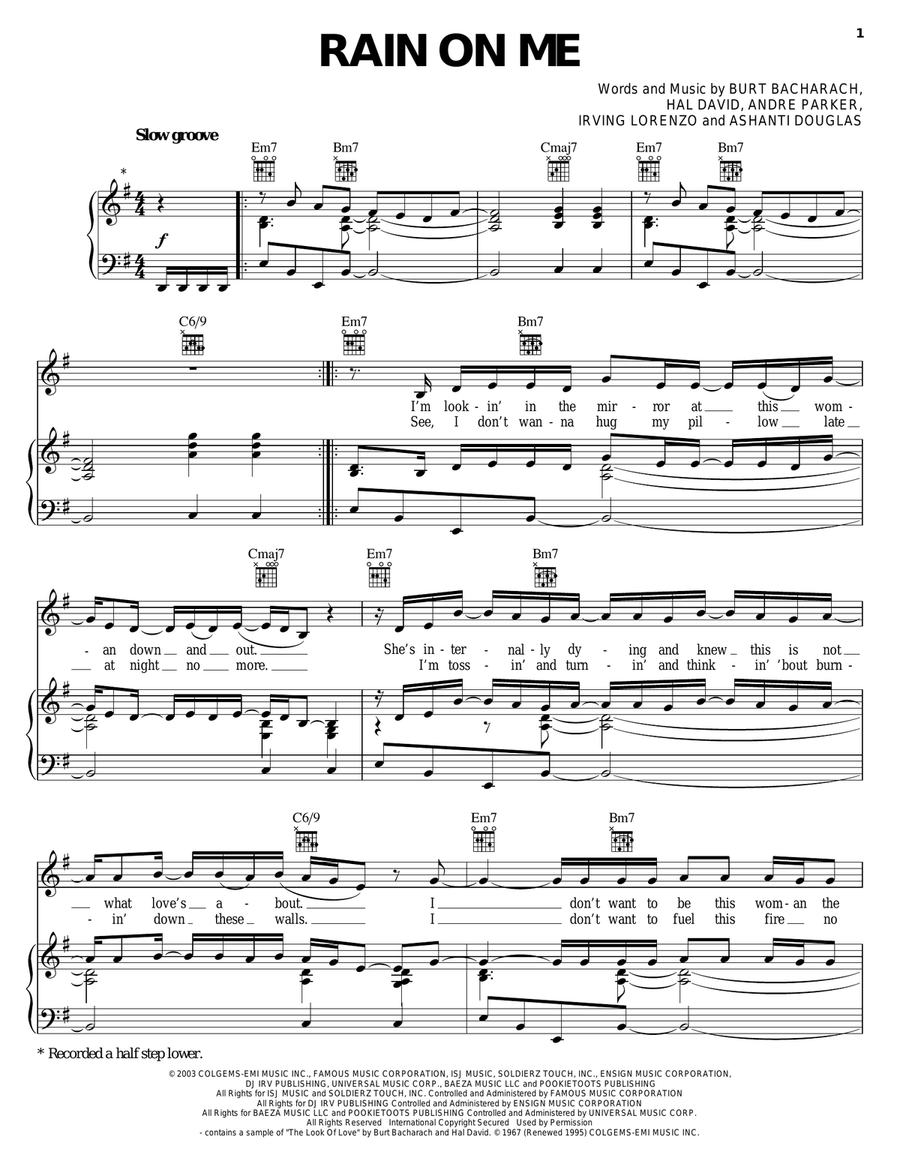 Rain On Me Rain On Me Piano, Vocal, Guitar scores gallery preview page 1