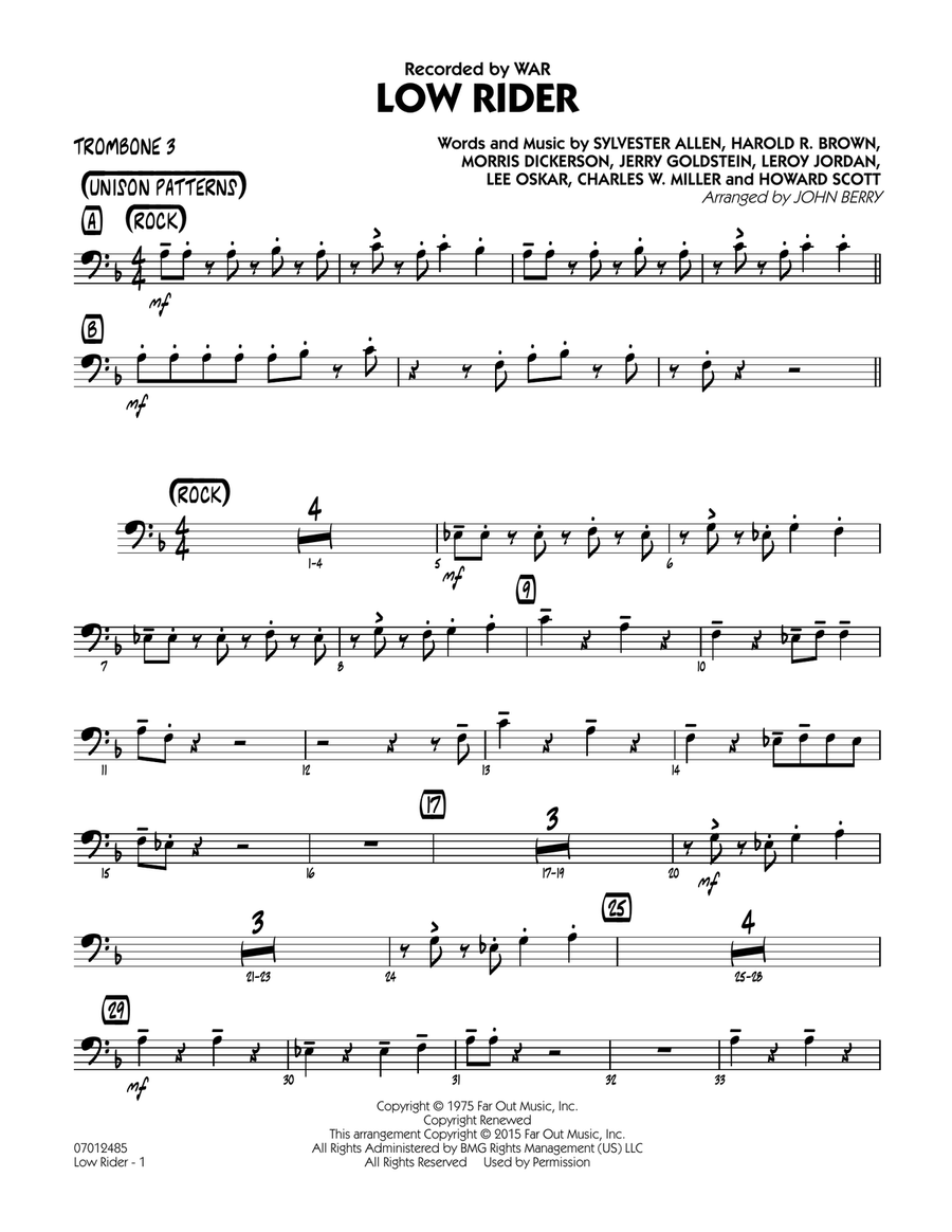 Low Rider - Trombone 3 Jazz Ensemble scores gallery preview page 1