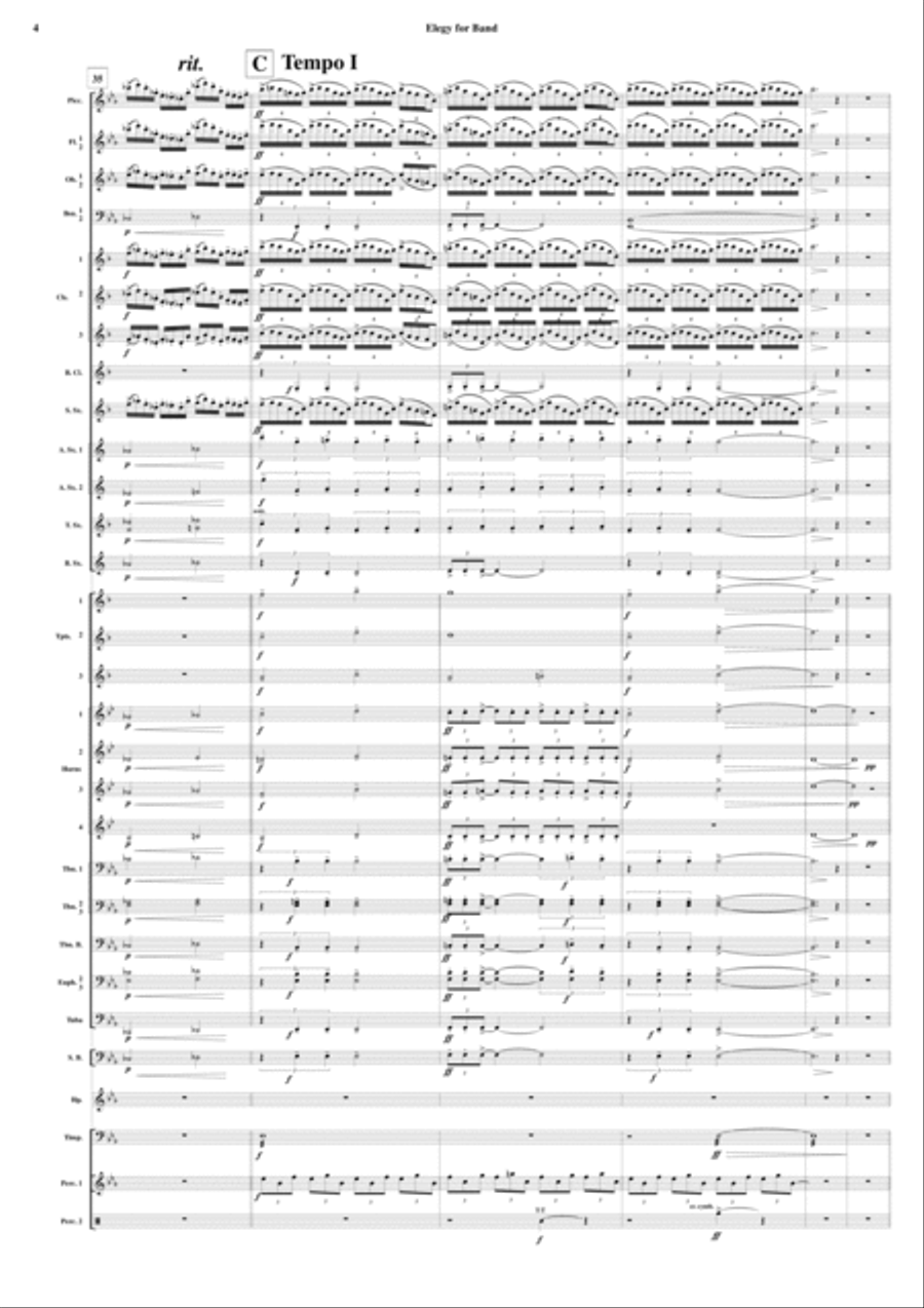 Elegy for Band Concert Band scores gallery preview page 5