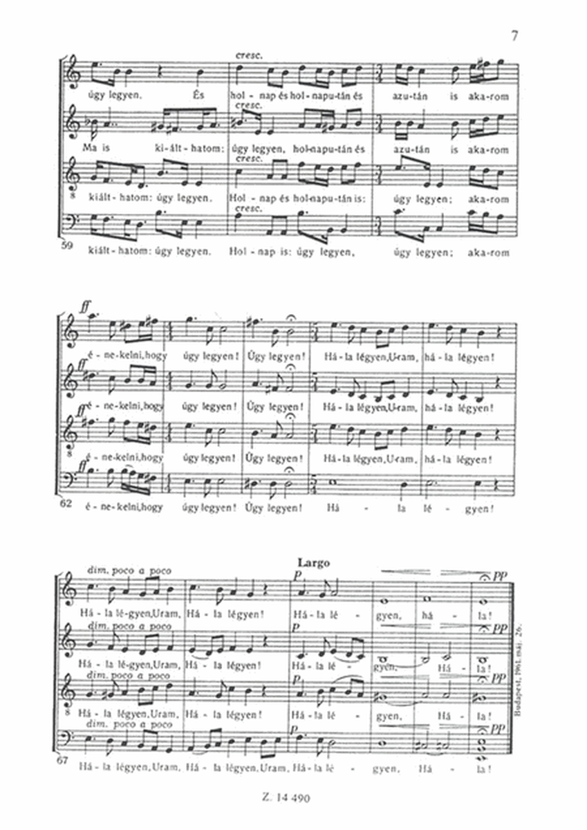 Sík Sandor te Deuma für gemischten Chor