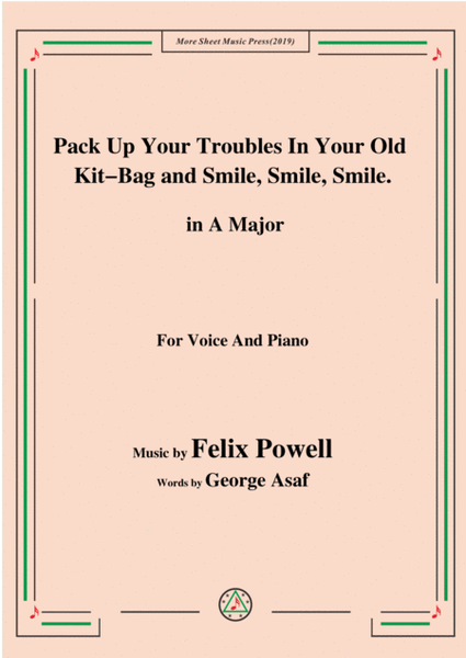 Felix Powell-Pack Up Your Troubles In Your Old Kit Bag and Smile Smile Smile,in A Major image number null