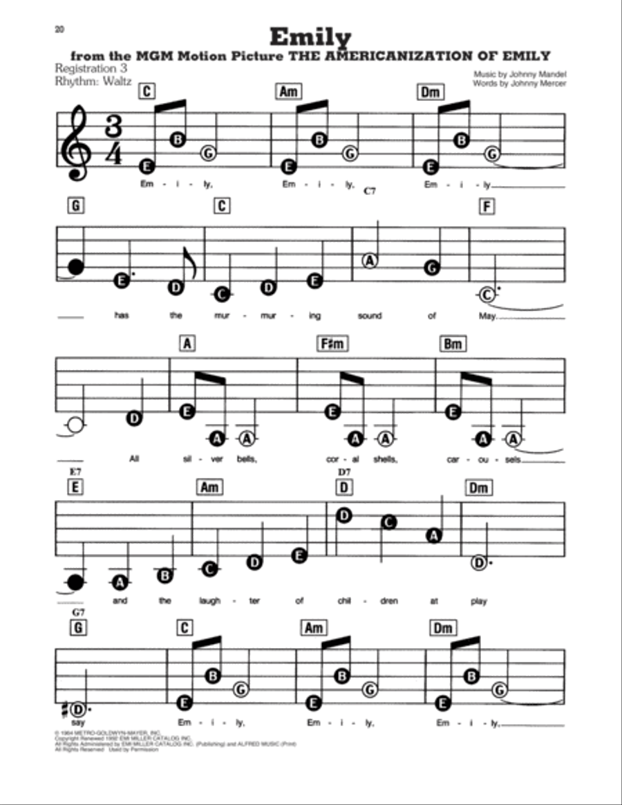 Emily Electronic Keyboard scores gallery preview page 1