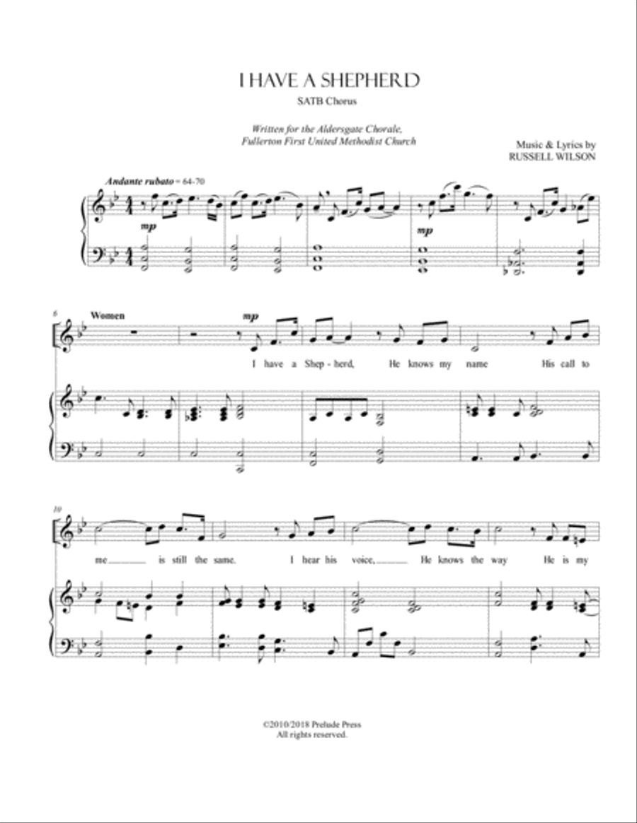 I Have A Shepherd I Have A Shepherd 4-Part scores gallery preview page 1