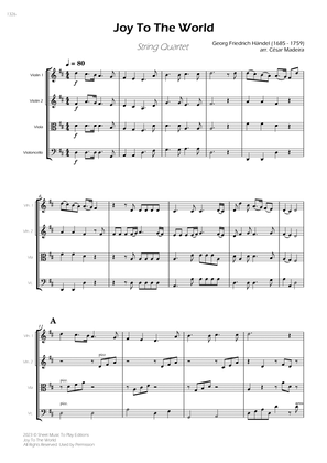 Joy To The World - String Quartet (Full Score) - Score Only