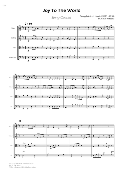 Joy To The World - String Quartet (Full Score) - Score Only image number null