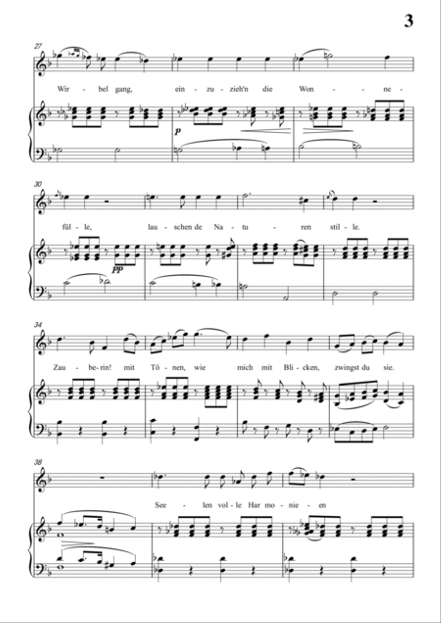 Schubert-Laura am Klavier(Laura at the Piano),D.388 in F for Vocal and Pno Voice scores gallery preview page 4