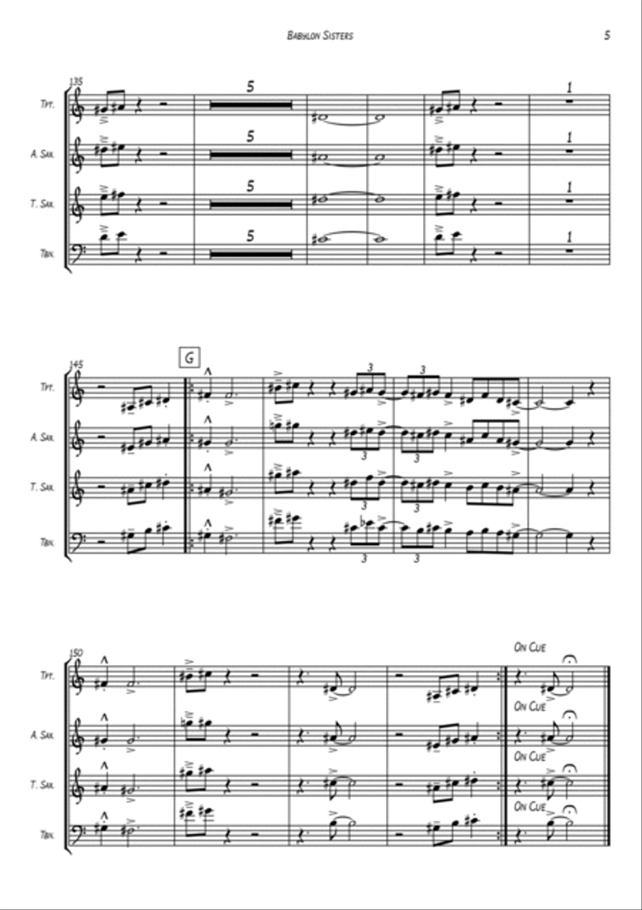 Babylon Sisters Tenor Saxophone scores gallery preview page 5