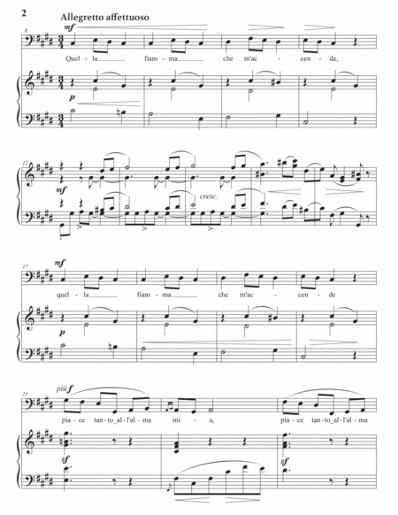 CONTI: Quella fiamma (transposed to C-sharp minor, bass clef)