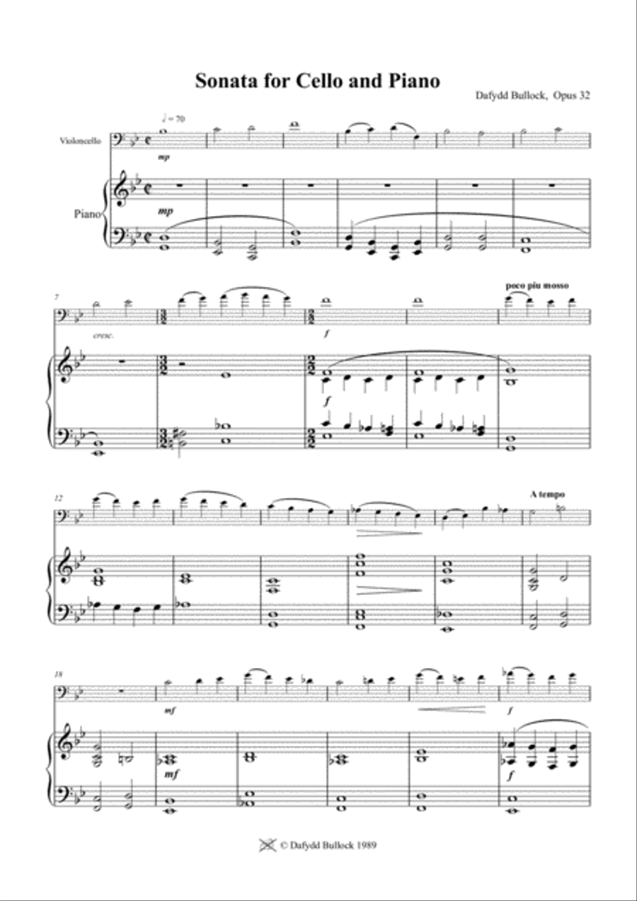 Sonata No. 2 for Cello and Piano, Opus 32 Piano Accompaniment scores gallery preview page 1
