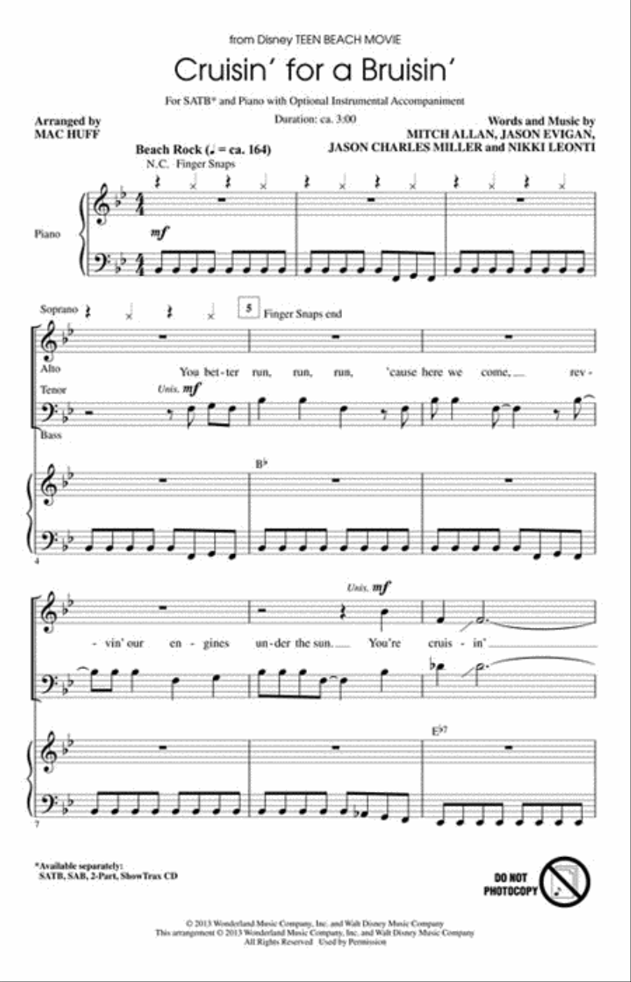 Cruisin' for a Bruisin' 4-Part scores gallery preview page 2