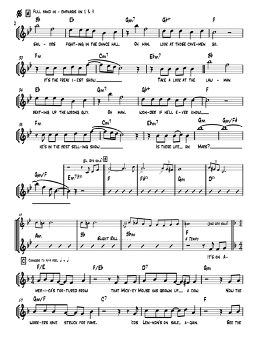 Life On Mars Piano scores gallery preview page 2
