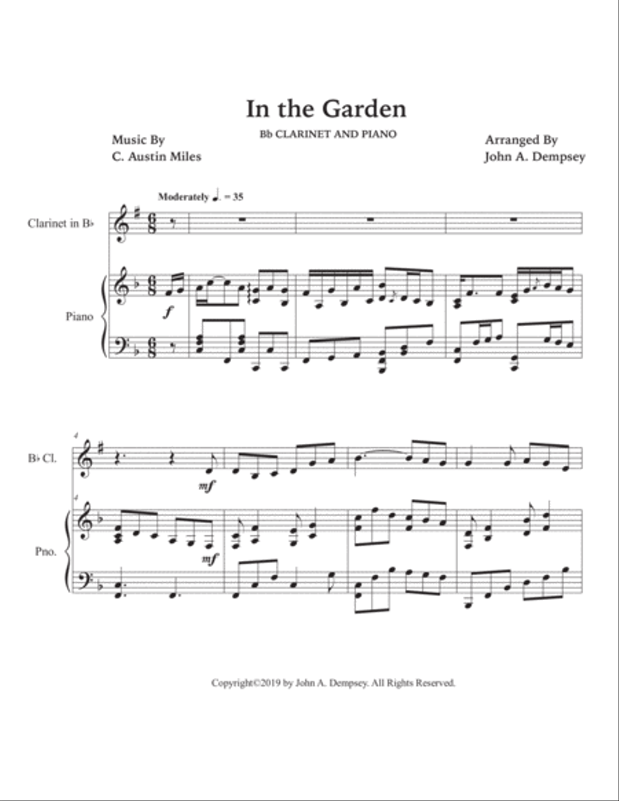In the Garden (Clarinet and Piano) Clarinet Solo scores gallery preview page 5