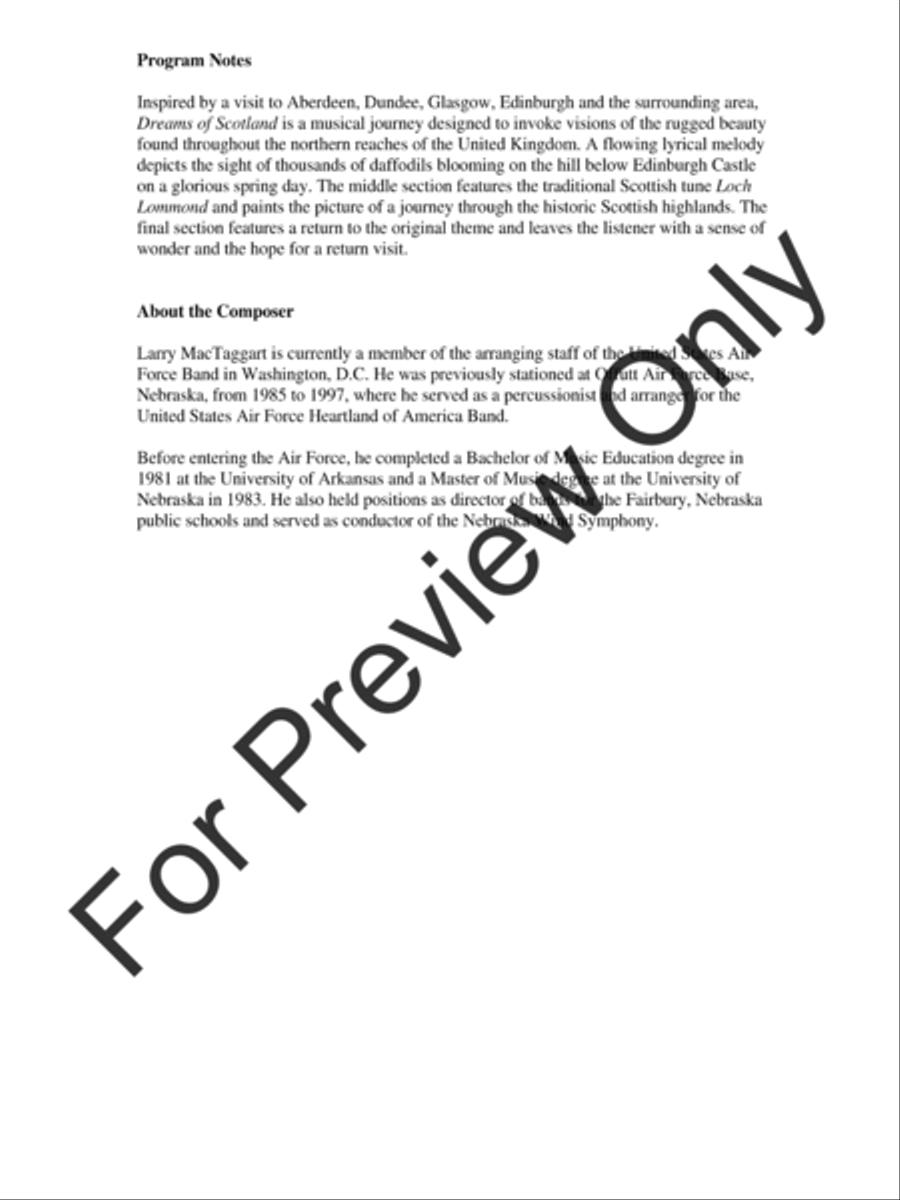 Dreams Of Scotland Concert Band scores gallery preview page 3
