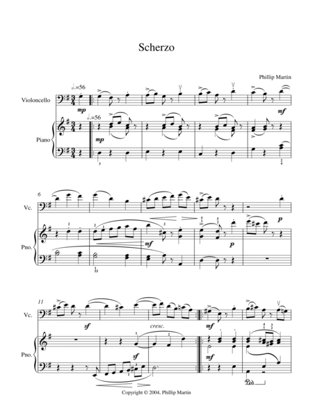 Scherzo for cello and piano