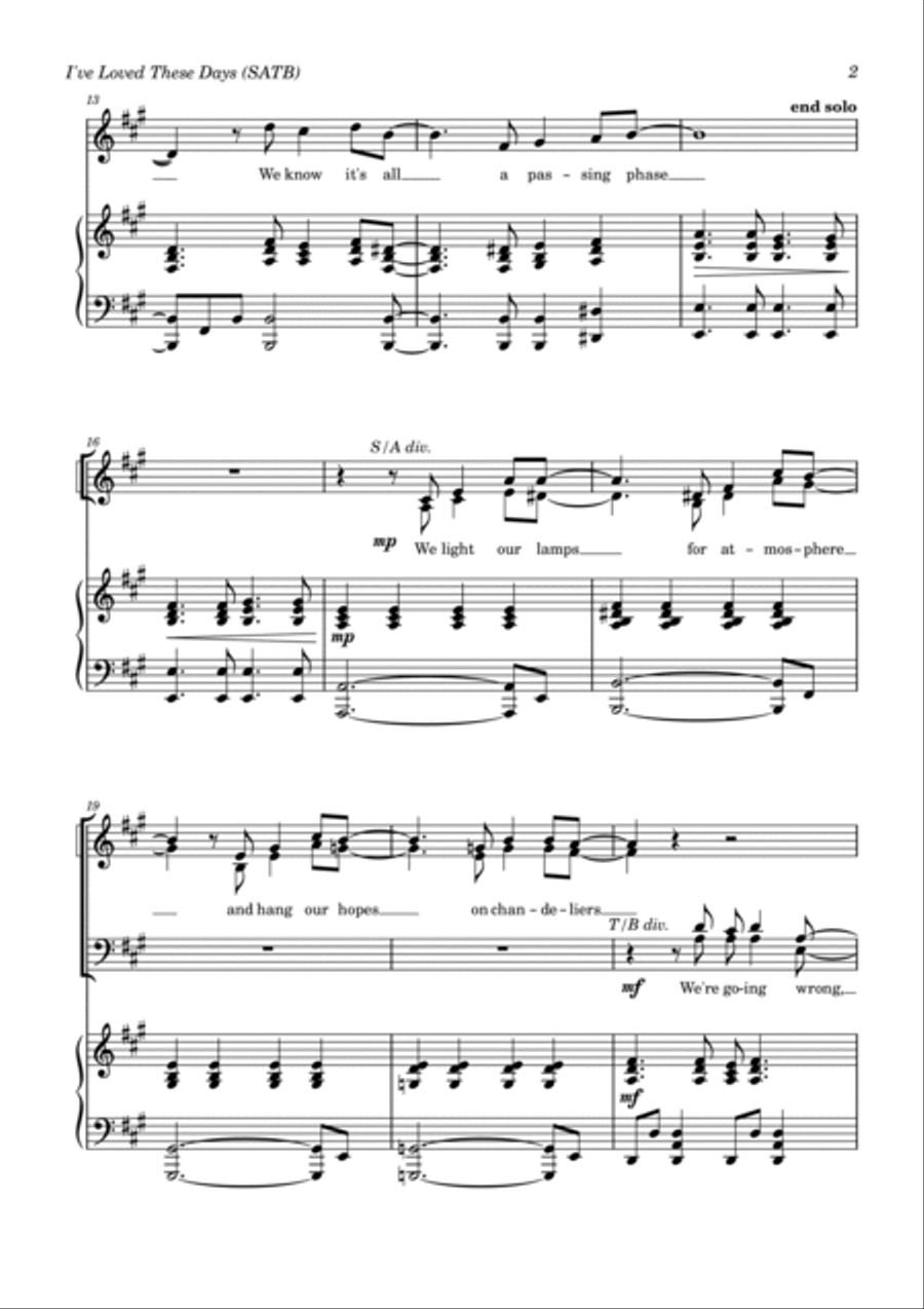 I've Loved These Days Choir scores gallery preview page 2