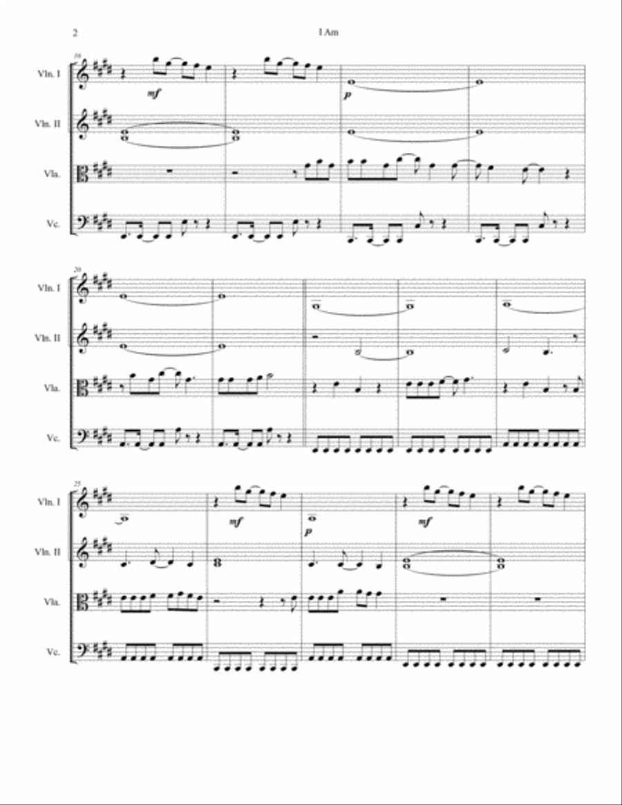 I Am String Quartet scores gallery preview page 2