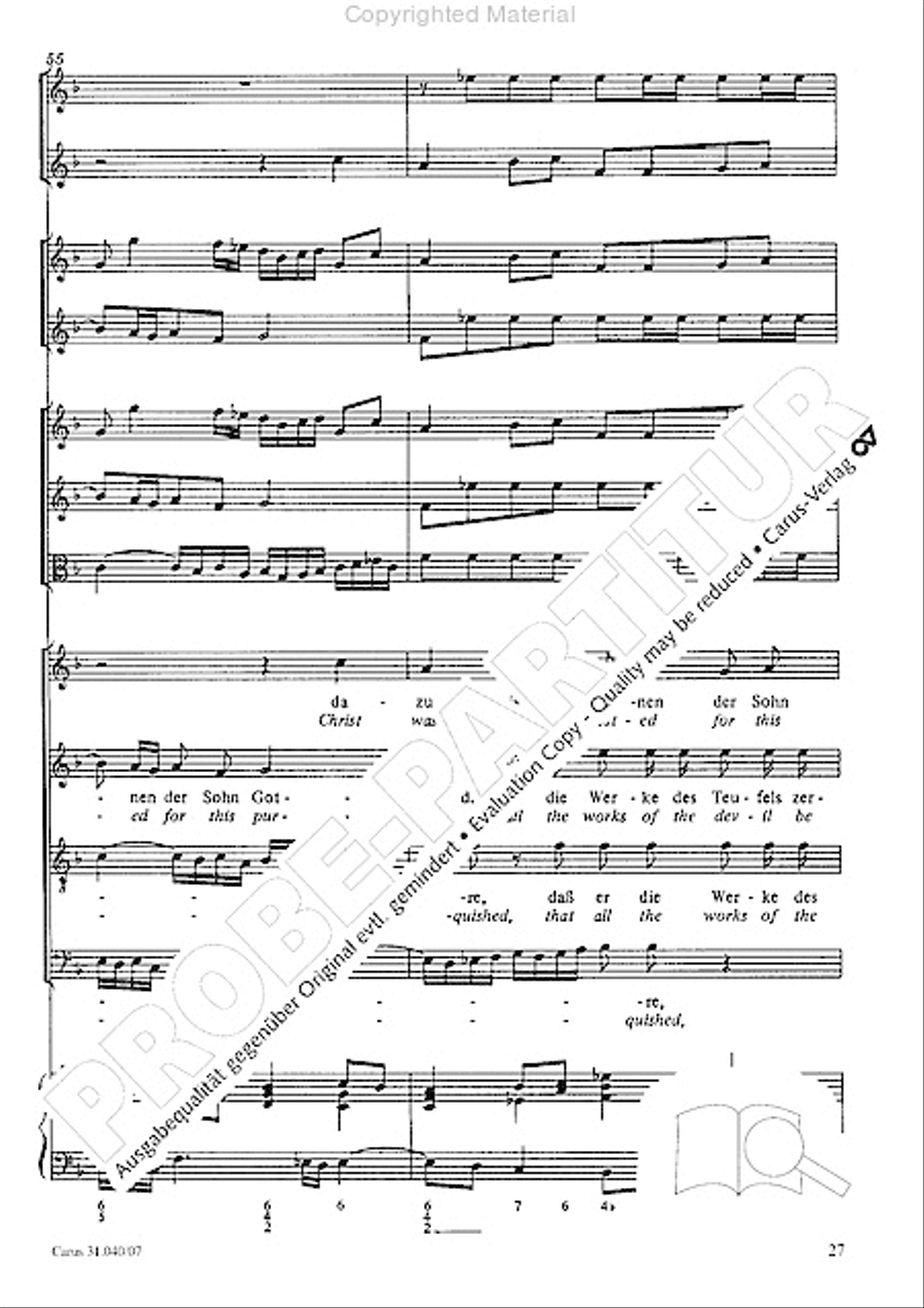 Christ was manifested for this purpose (Dazu ist erschienen der Sohn Gottes) ATB scores gallery preview page 29