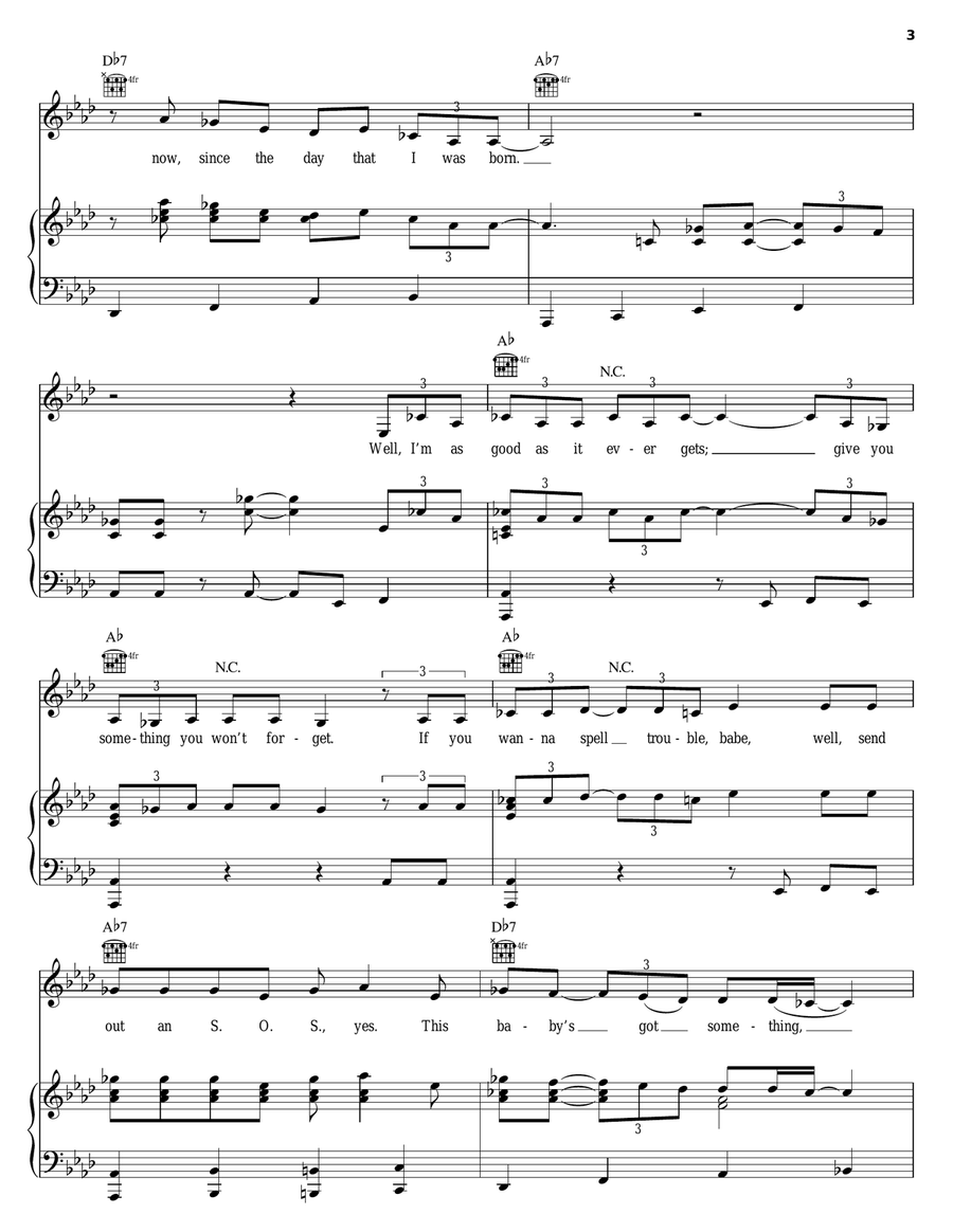 I Got Trouble Piano, Vocal, Guitar scores gallery preview page 3