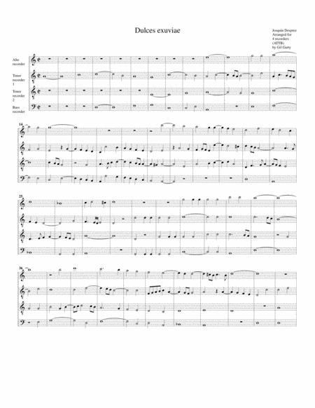 Dulces exuviae (arrangement for 4 recorders)