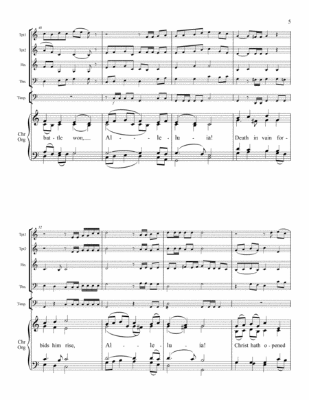 Christ the Lord Is Risen Today - SATB, Descant, Congregation, Brass Quartet, and Organ. image number null