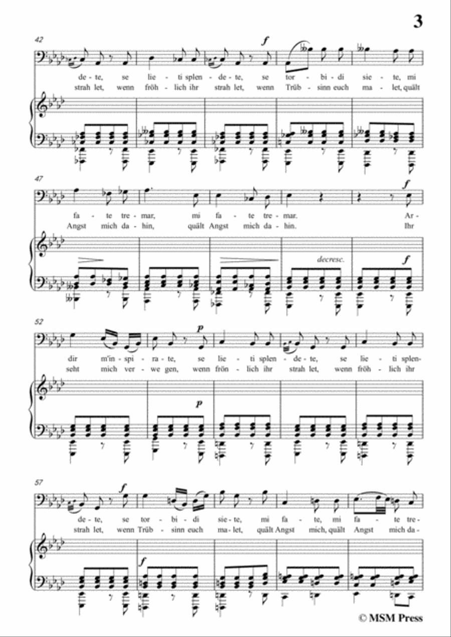 Schubert-L’incanto degli occhi,in A flat Major,Op.83,No.1,for Voice and Piano Voice Solo scores gallery preview page 5