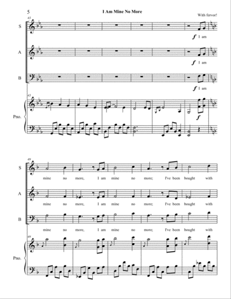 I Am Mine No More 3-Part scores gallery preview page 5