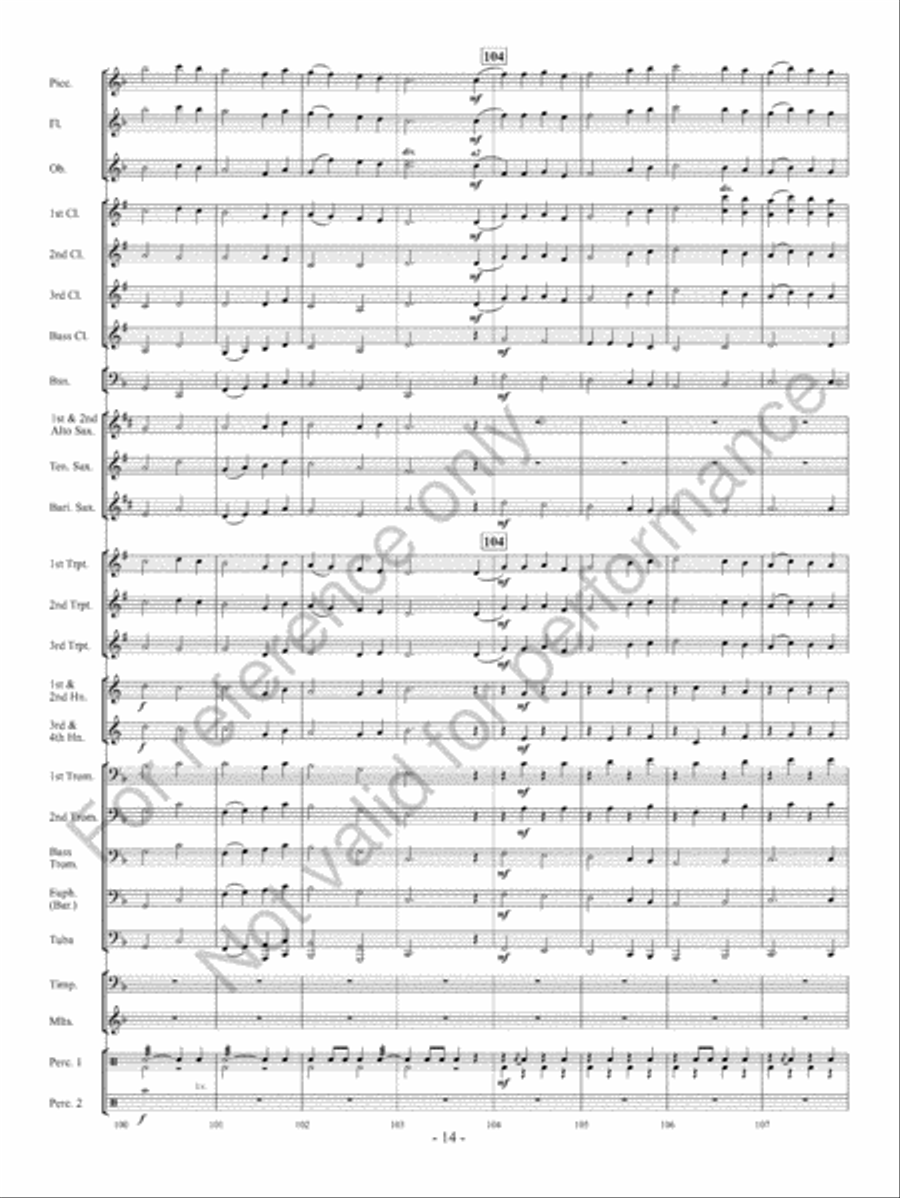 Yorkshire Folk Song Suite Concert Band scores gallery preview page 15