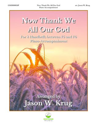Book cover for Now Thank We All Our God (piano accompaniment to 8 handbell version)