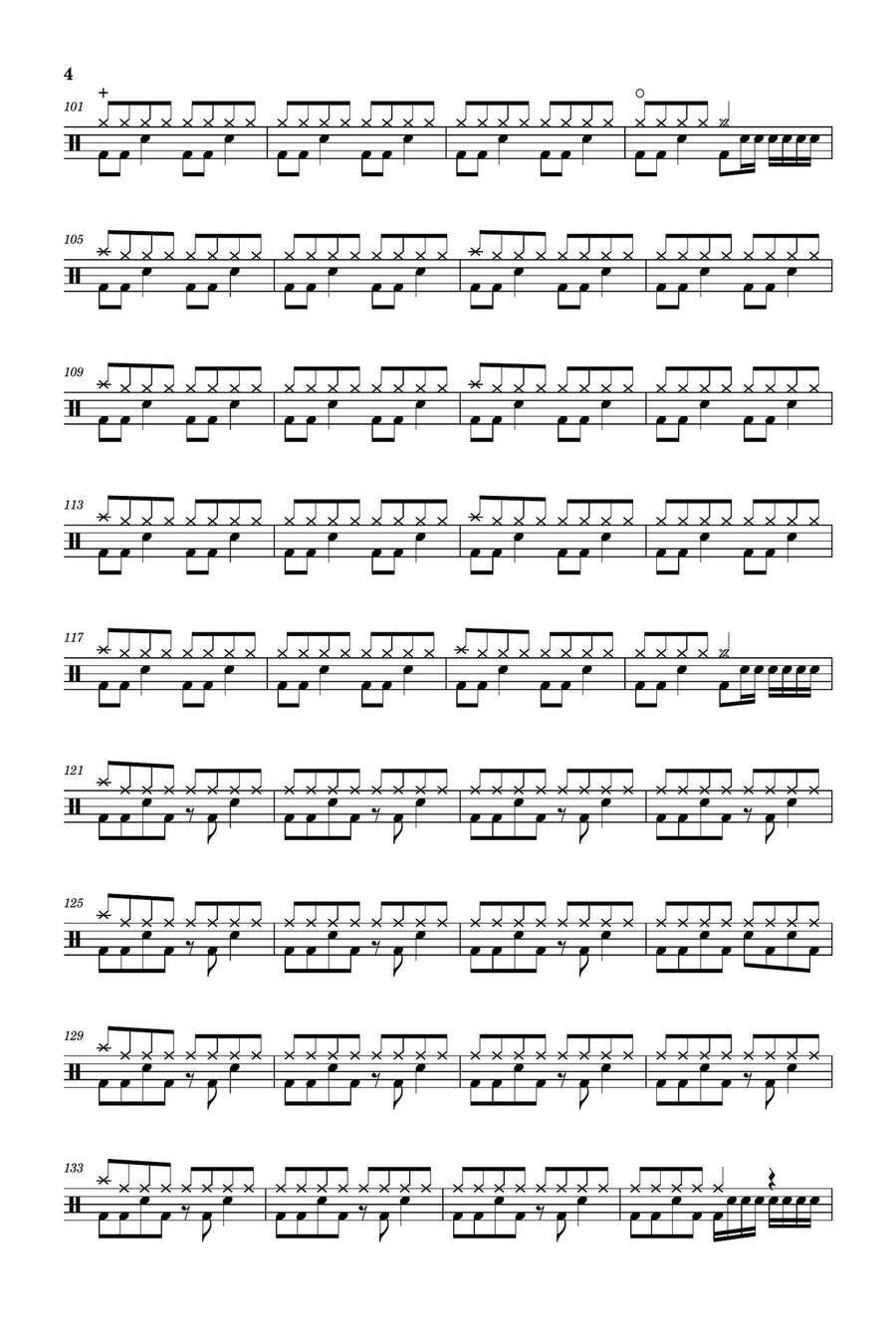 White Shadows Drum Set scores gallery preview page 4
