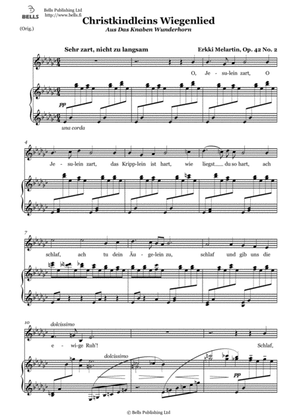Christkindleins Wiegenlied, Op. 42 No. 2 (Original key. E-flat minor)