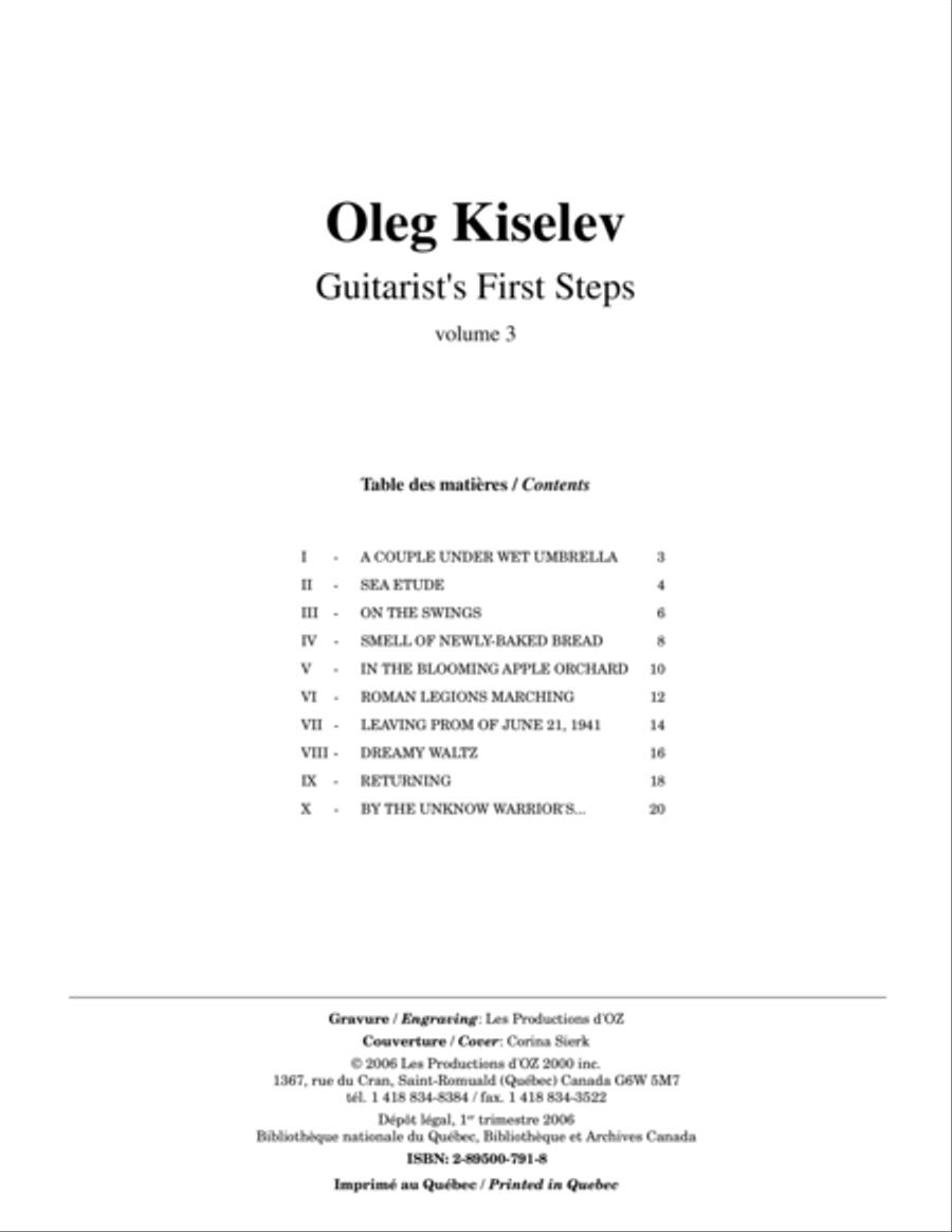 Guitarist's First Steps, vol. 3 Classical Guitar scores gallery preview page 1
