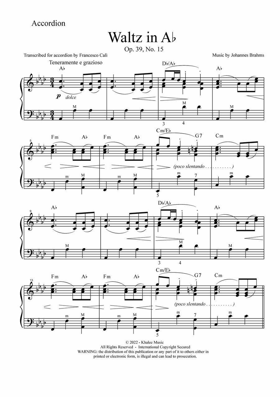 Waltz in Ab Accordion scores gallery preview page 2