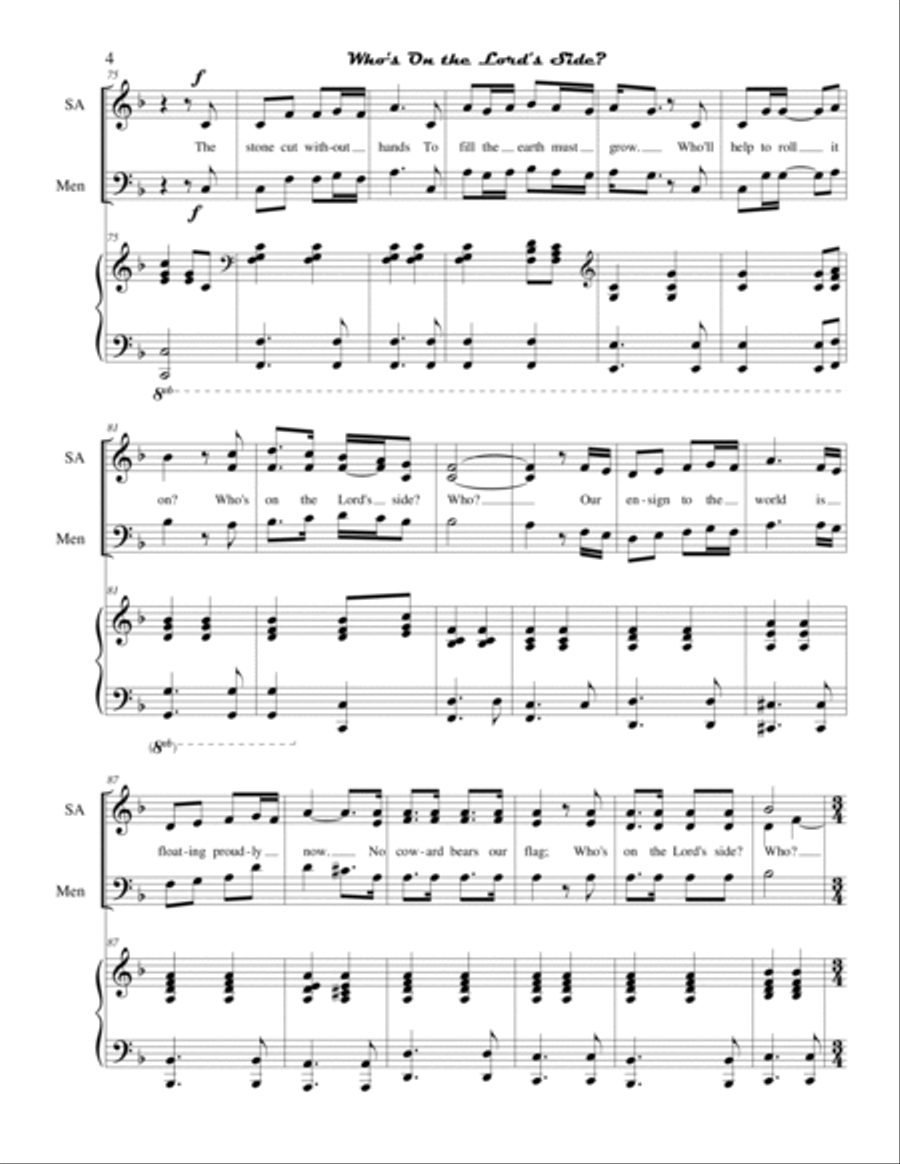 Who's On the Lord's Side 3-Part scores gallery preview page 4