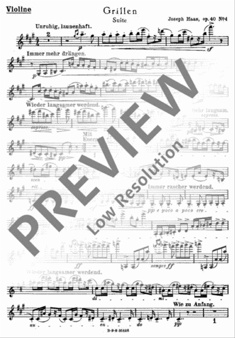 Grillen Violin Solo scores gallery preview page 20