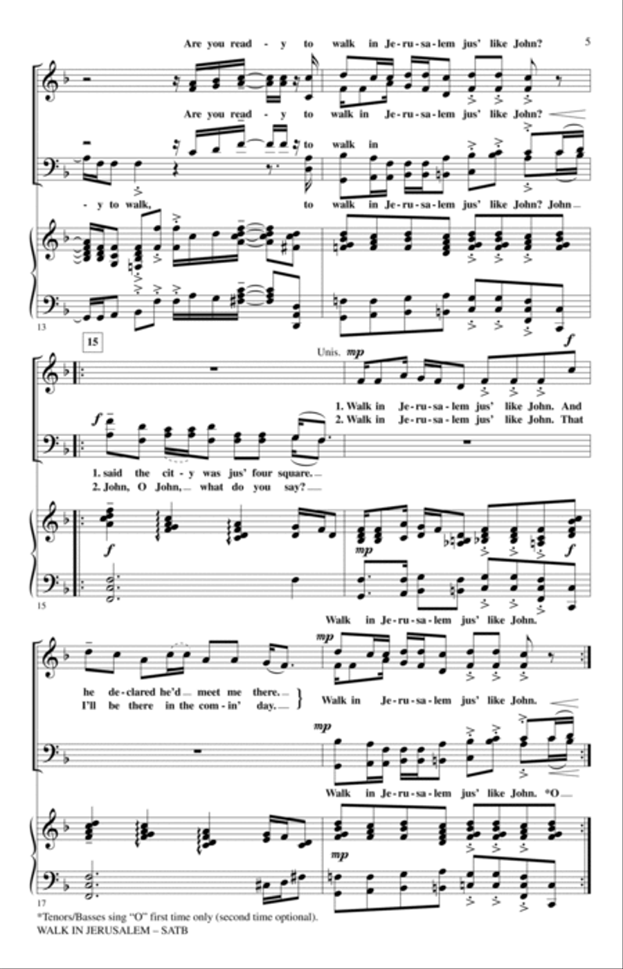 Walk In Jerusalem Walk In Jerusalem 4-Part scores gallery preview page 3