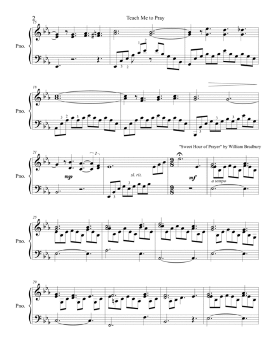 Teach Me to Pray Piano Solo scores gallery preview page 2
