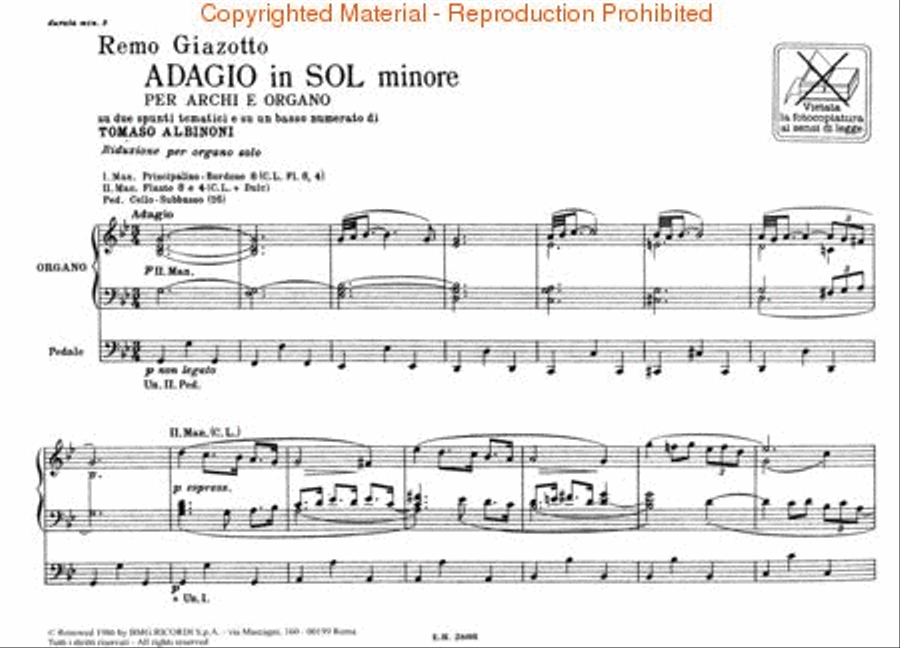 Adagio in G Minor on a Theme of Albinoni Organ scores gallery preview page 2