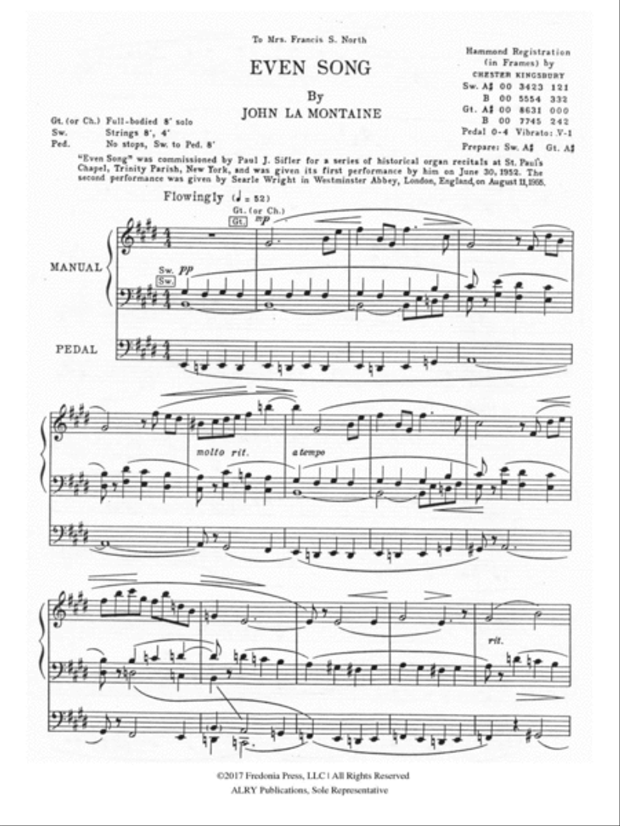 Even Song for Organ Solo Piano scores gallery preview page 2