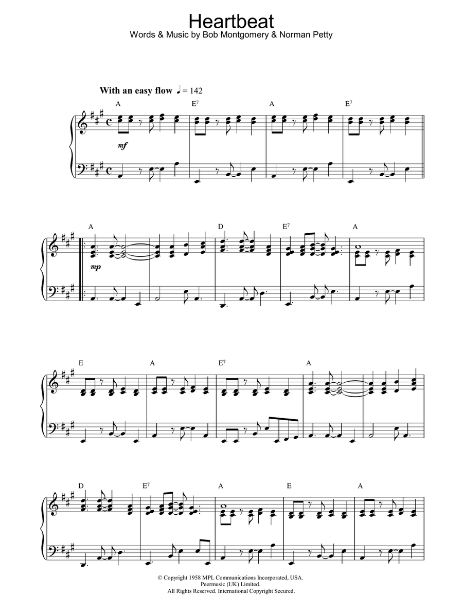 Heartbeat Piano Solo scores gallery preview page 1