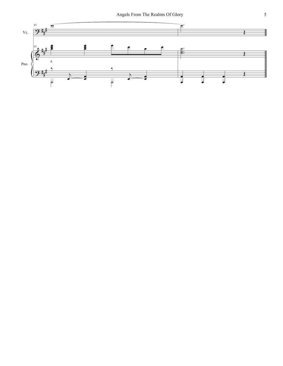 Angels From The Realms Of Glory (Cello solo and Piano) Piano scores gallery preview page 5