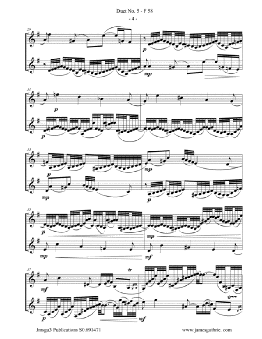 WF Bach: Duet No. 5 for Bass Clarinet Duo Clarinet Duet scores gallery preview page 4