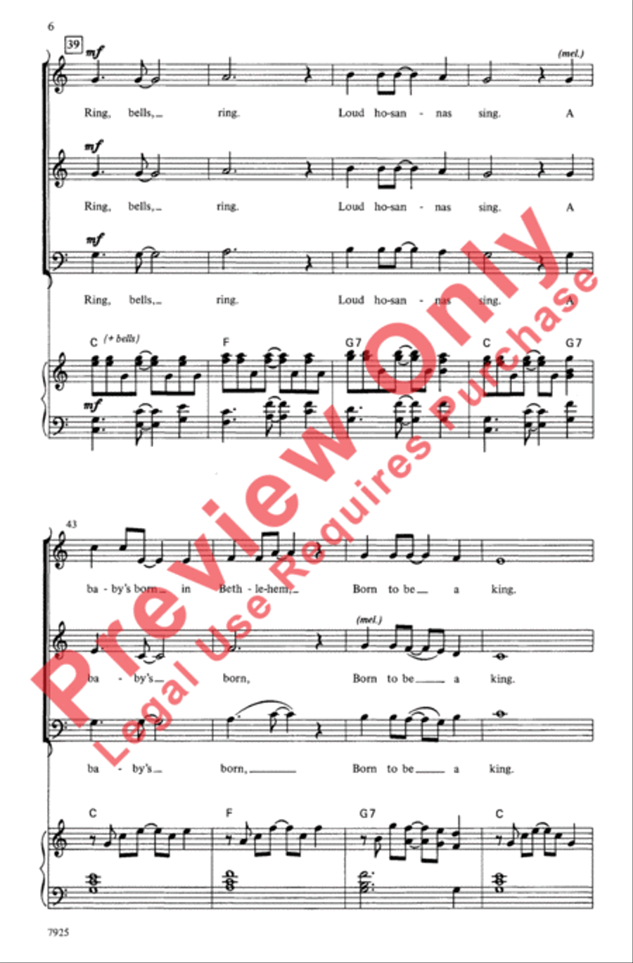 Baby's Born in Bethlehem 3-Part scores gallery preview page 6