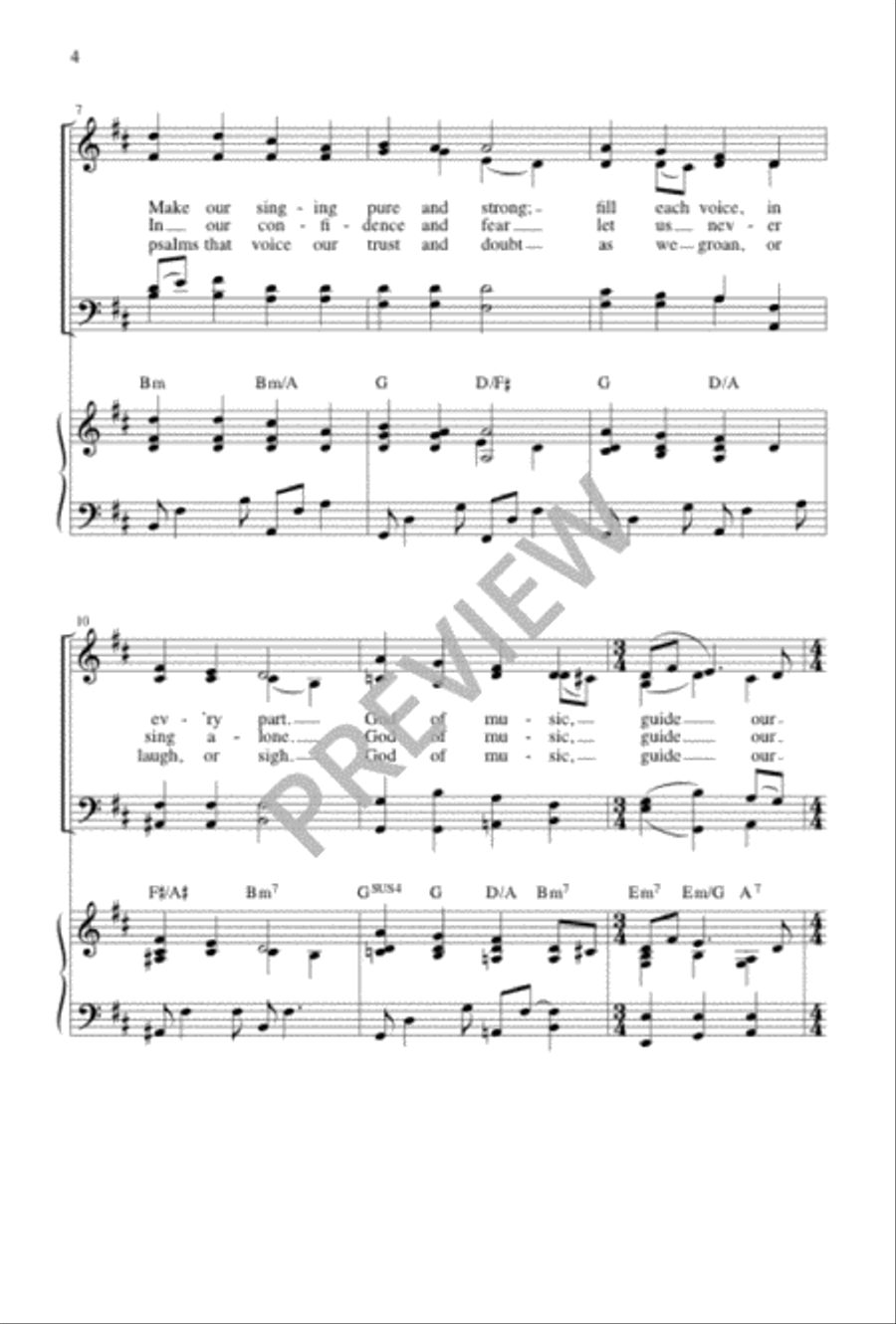 God of Music, Guide Our Song 4-Part scores gallery preview page 4