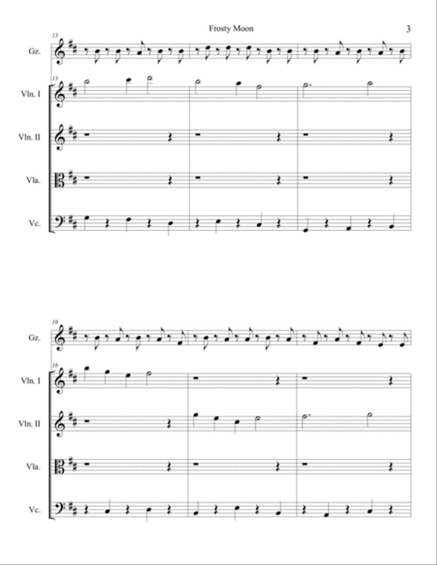 Frosty Moon String Quartet scores gallery preview page 6