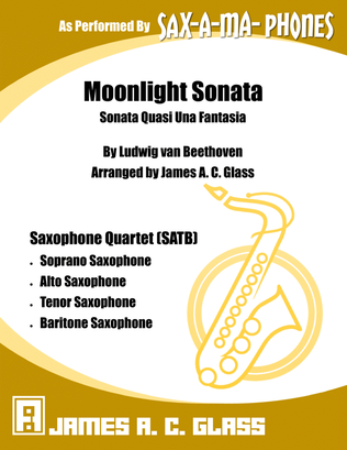 Book cover for Moonlight Sonata (Beethoven) - Saxophone Quartet (SATB)