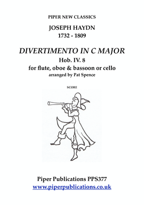 Book cover for HAYDN: DIVERTIMENTO IN C MAJOR Hob.IV. 8 for flute, oboe & bassoon or cello
