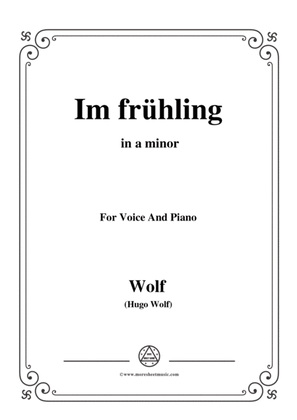 Book cover for Wolf-Im frühling in a minor,for Voice and Piano