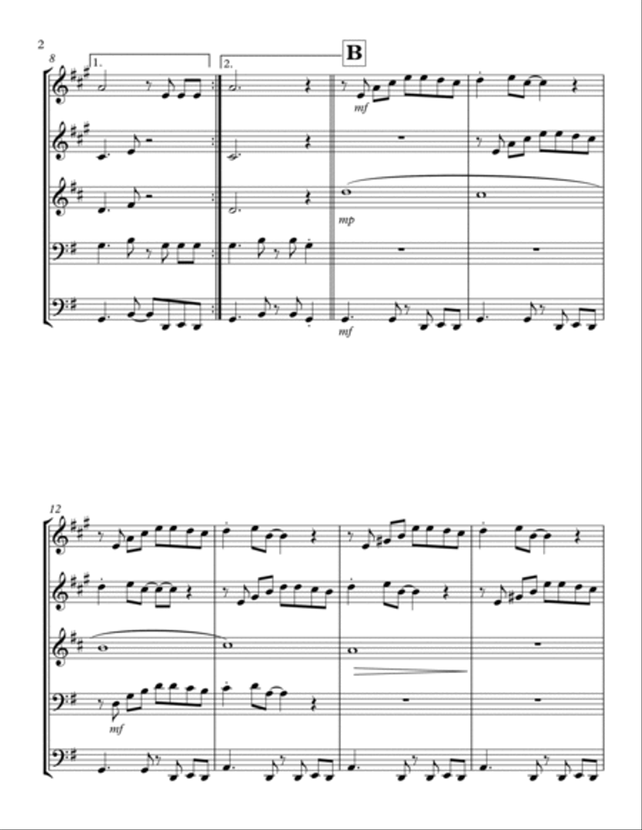 La Cucuracha: Brass Quintet Brass Quintet scores gallery preview page 2